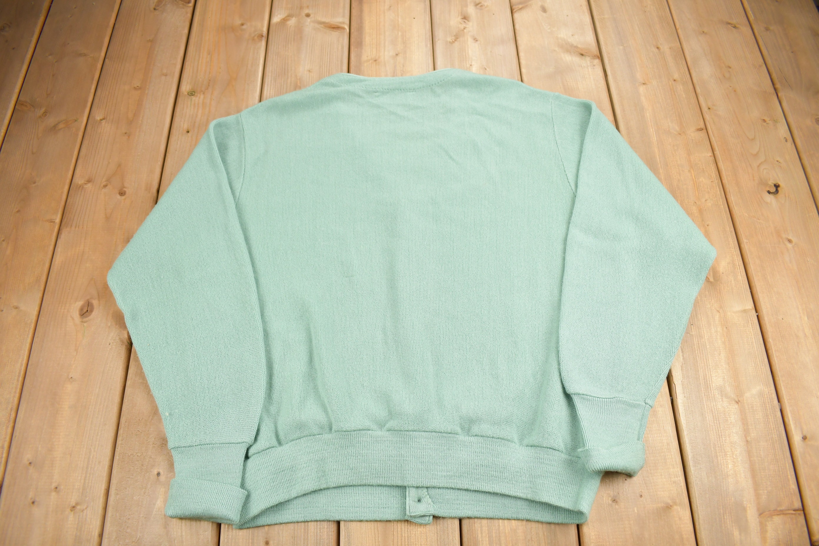 Vintage 1980s IZOD Knit Cardigan Sweater / Acrylic Sweater / Made 