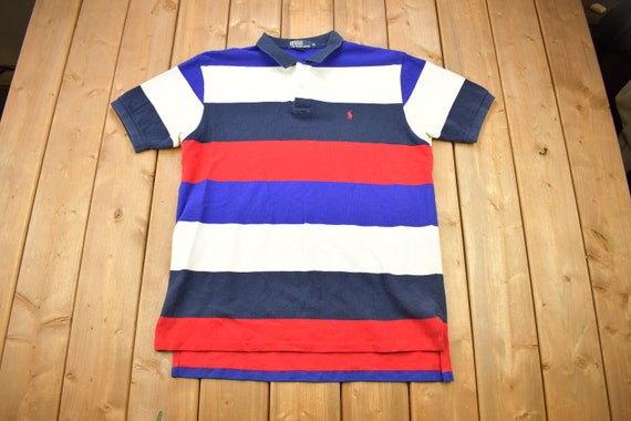 Vintage 1990s Polo Ralph Lauren Striped Polo Shirt / Vintage