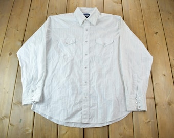 Chemise Rodéo Vintage Western Express Années 90, Pression, Taille XL