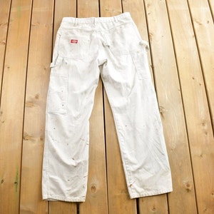パンツ 90s Dickies Splashed White Painter Vintage 1990s Dickie's White Paint Splatter Carpenter Pants