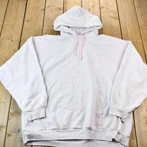 Vintage 1990s Light Pink Blank Heavyweight Hooded Sweatshirt /Vintage Hoodie / 90s Hoodie / Vintage Blank