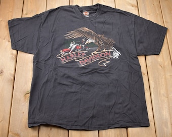 VIntage 2001 Deans Harley Davidson Pennsylvania Graphic T Shirt / Y2K Harley Davidson / Faded Vintage T Shirt / Vintage Distressing