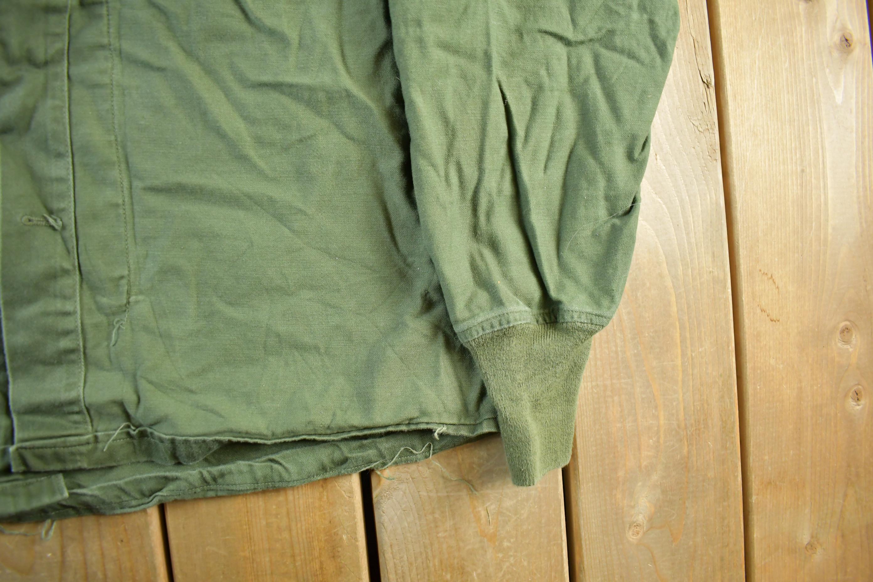 Vintage 1976 Army OG-107 Military Sateen Shirt Men
