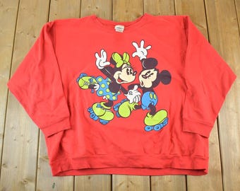 Vintage 1980s Mickey Mouse Disney Crewneck / Vintage Sweatshirt / Vintage Disney / Mickey / Embroidered / Made In USA