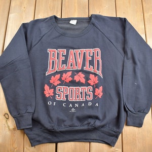Vintage 1980s Beaver Sports of Canada Crewneck Sweatshirt / 90s / 80s Crewneck / Made In Canada / Essential / Streetwear