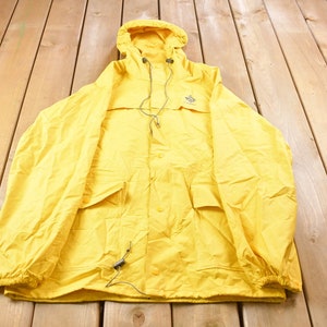 Vintage 1990s Columbia Yellow Raincoat / Sportswear Jacket / Windbreaker Style / 1990s / Spring Outerwear / Outdoor Wear image 1