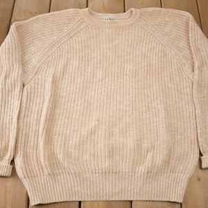 Vintage 1990s LL Bean Women&#39;s Knit Crewneck Sweater / Vintage Knit / Outdoorsman / Winter / Made In USA