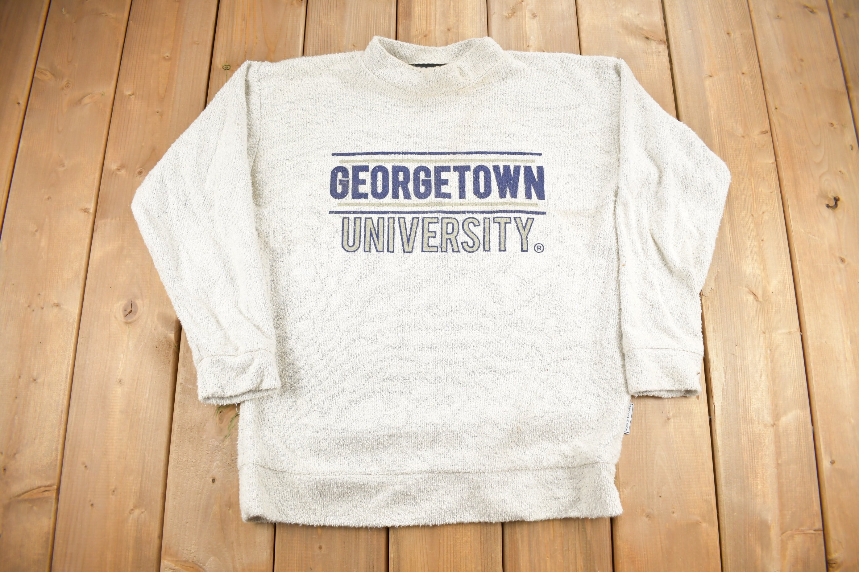 Vintage 1990s Georgetown University Collegiate Mockneck Sweater 