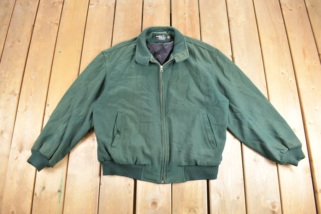 Vintage 1980s Evergreen Melton Bomber Jacket / Wool Jacket Vintage 1980s Evergreen Melton Bomber Jacket / Wool Jacket