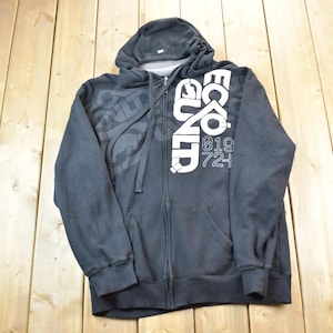Vintage 1990s Ecko Unlimited Marc Ecko Full Zip Embroidered Patchwork Hoodie / Graphic Hoodie / 90s Hoodie / Vintage Sweater / Color Block /