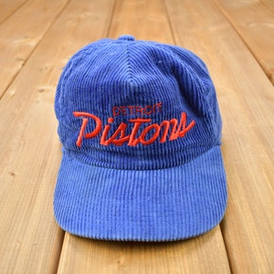 Vintage 1990s Detroit Pistons Sports Specialties Single Line Script The Cord Hat / OSFA / Corduroy Hat / Vintage Hat / Embroidered