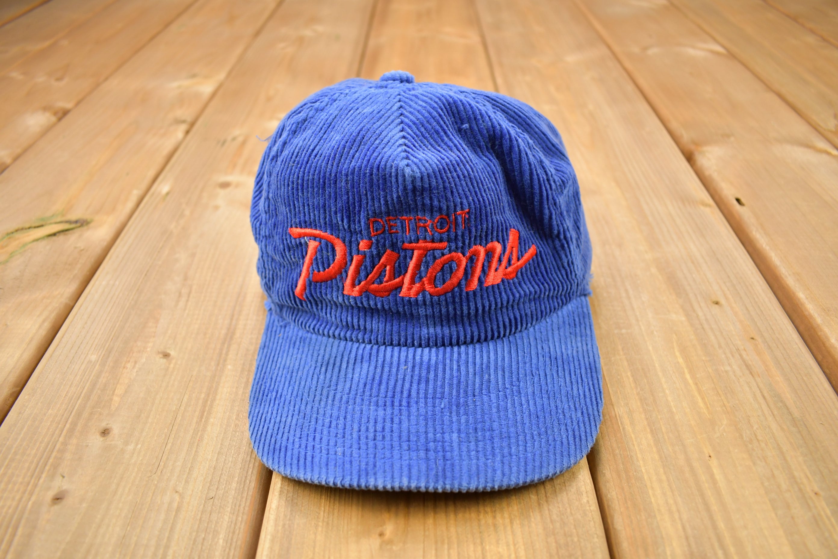 1980s Vintage Retro Detroit Pistons TWINS Corduroy Snapback