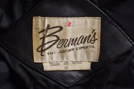 Vintage 1990s Bermans Leather Jacket / Fall Outer… - image 3
