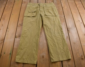 Vintage 1990's Multi Pocket Pants 36 x 28 / Unique Pants / Beige Pants / American Vintage / Streetwear Fashion / Vintage Pants