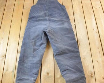 Vintage 1940s N Deck Bib Overalls WWII Blue / Size X Large / Navy