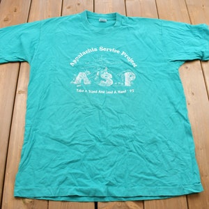 Camiseta gráfica vintage del proyecto de servicio de los Apalaches de 1995 / Camiseta vintage / Camiseta vintage rara / Ropa de calle / Costura simple / Fabricada en EE. UU.