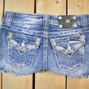 Vintage Y2K Miss Me Denim Jean Shorts Size 28 X 1 / 90s Shorts