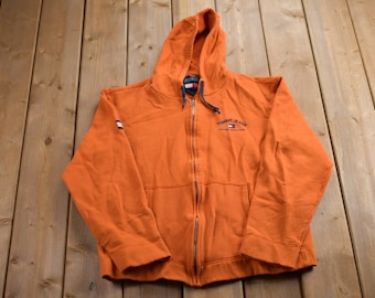 Vintage 90er Jahre Zip Up Tommy Jeans Grafik Hoodie / 90er Jahre Hoodie / Vintage Sweater / Tommy Hilfiger