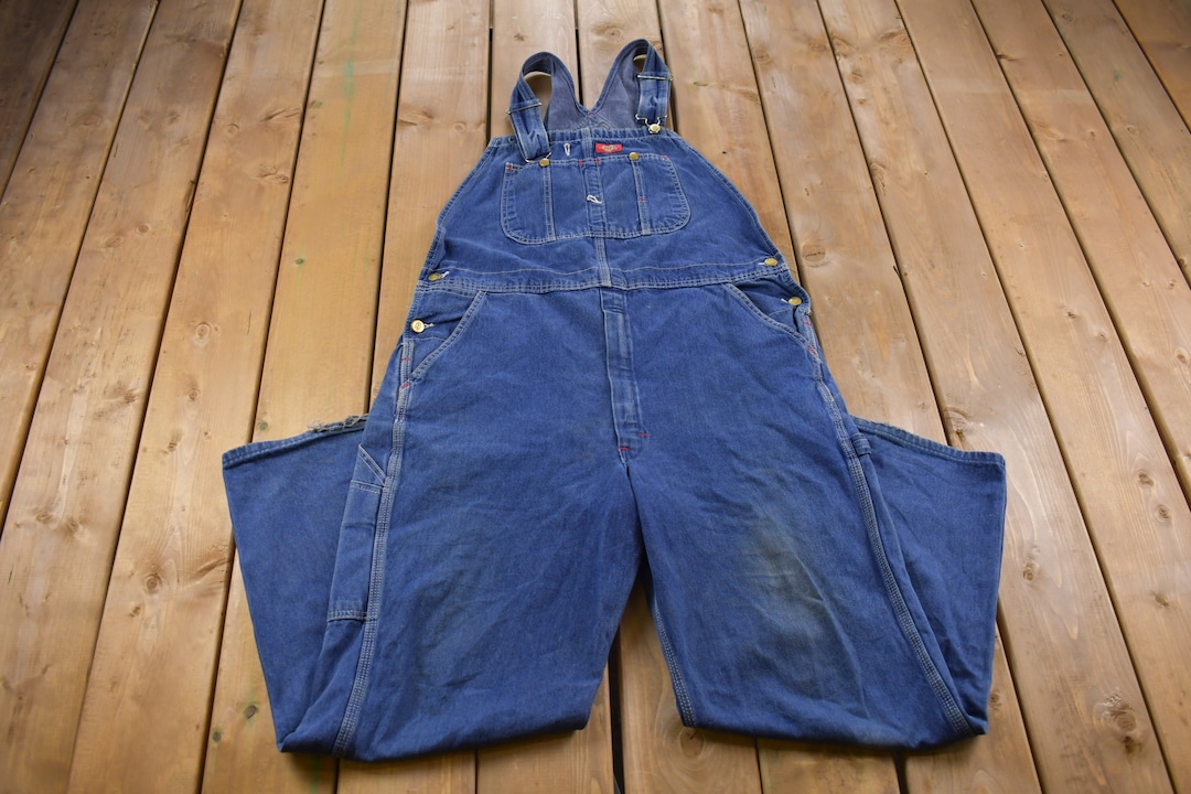 Vintage 1990s Dickies Denim Jean Overalls Size 40 X 30 / Vintage