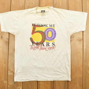 Vintage 1995 50 Years Birthday Celebration Souvenir T Shirt / Birthday T Shirt / Novelty / Fifty / Made In USA / Single Stitch