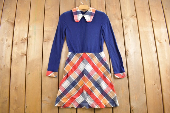 Vintage 1970s & Wool Plaid Dress / Kelly Arden / … - image 1