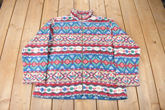 Vintage 1990s Alfred Dunner All Over Print Zip Up… - image 1