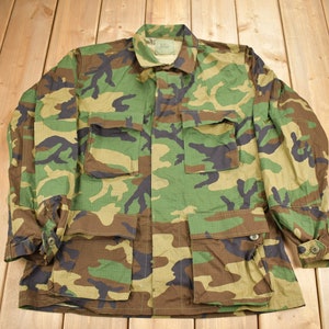 Vintage 1989 US Army Woodland Camo Hot Weather Combat Jacket / USMC / US Army / Militaria / Size Medium
