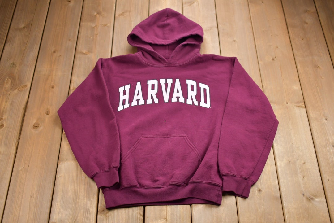 Vintage 1990s Universidad de Harvard sudadera con capucha gráfica