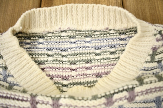 Vintage 1990s 3D Cable Knit Crewneck Sweater / Vi… - image 6