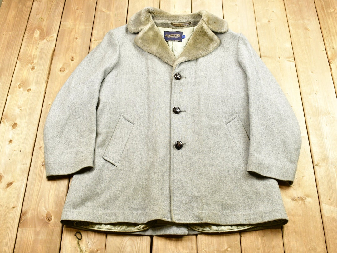 Vintage Pendleton 100% Wool Fur Collared Coat Pendleton Jacket