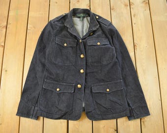 Vintage 1990s Lauren Ralph Lauren Denim Chore Coat Women's Large / Streetwear / Light Jacket / Vintage Ralph Lauren / Jean Jacket