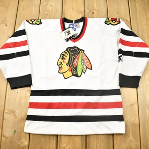 Vintage 1990s Ed Belfour Chicago Blackhawks Deadstock Starter NHL Hockey Jersey / Sportswear / NWT / Athleisure / Goalie Jersey / Streetwear