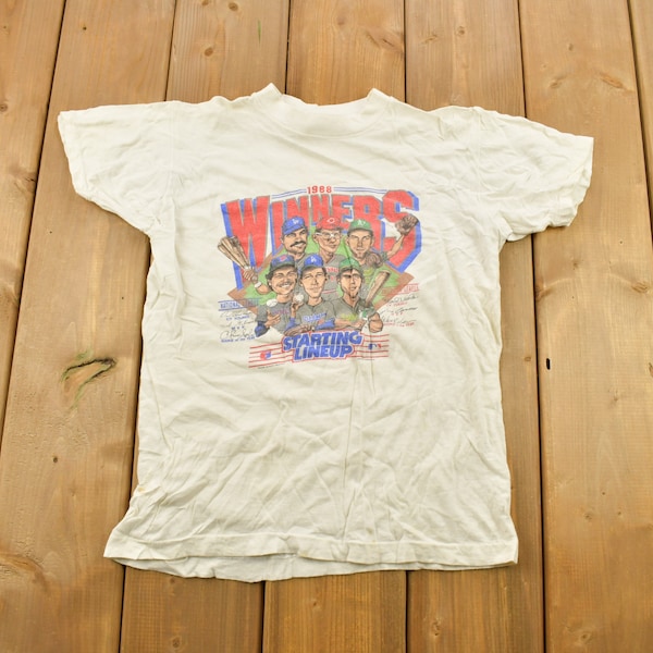 Vintage 1988 MLB Winners Starting Lineup Graphic Youth Size T-Shirt / Made In USA / Single Stitch / MLB Baseball / Sportswear