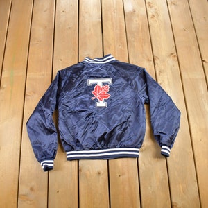 Vintage 1990s University of Toronto Bomber Jacket / Athleisure Sportswear / Streetwear Fashion / Made In Canada / Embroidered