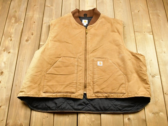 Vintage 1990s Distressed Carhartt Work Vest / Wor… - image 1