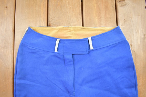 Vintage 1970s Blue Wool Trousers Size 32x25 / 197… - image 3
