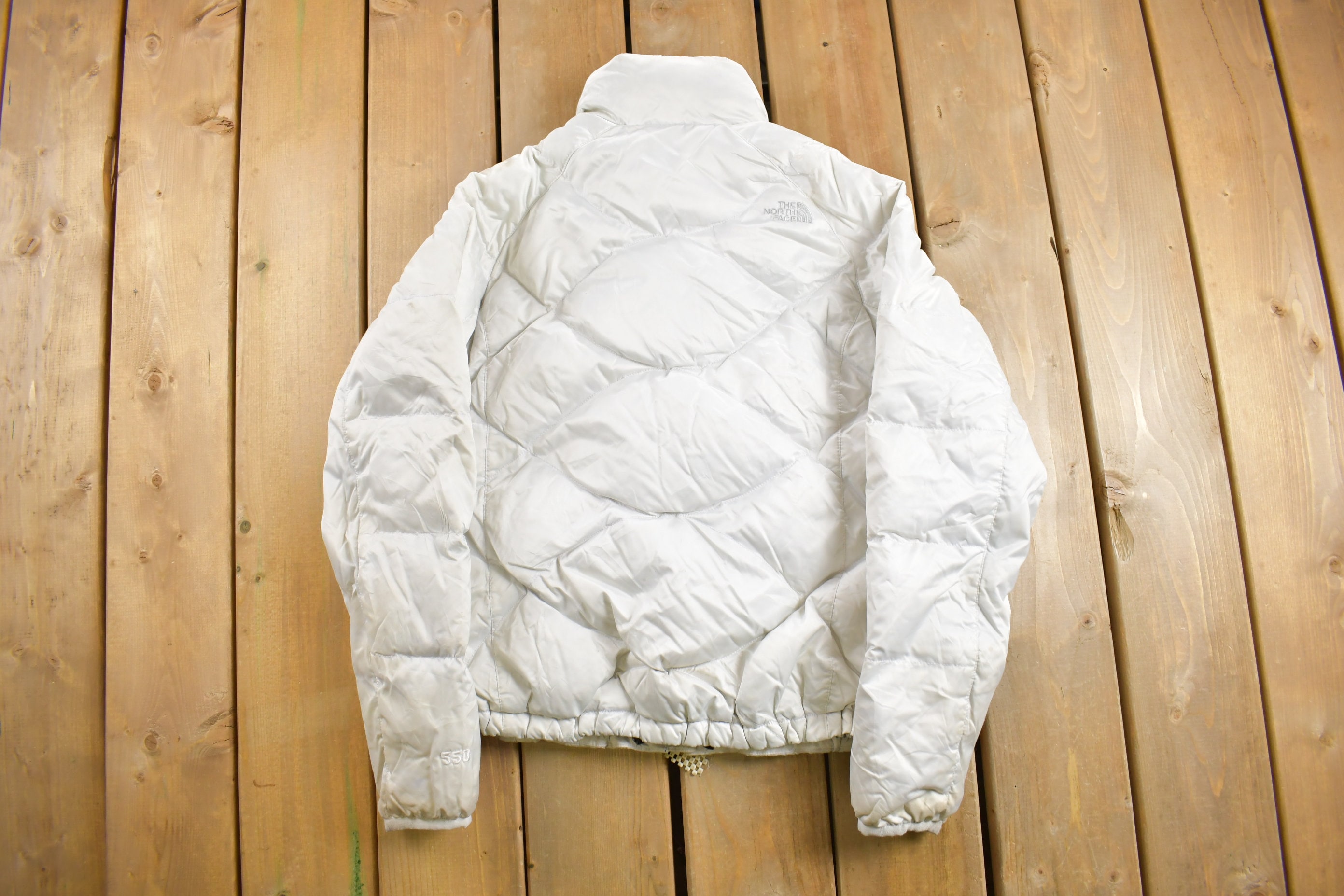 古着 90s◆ザ・ノースフェイス ダウンジャケット 550フィルレディースXL Vintage 1990s the North Face 550 White Puffer Jacket