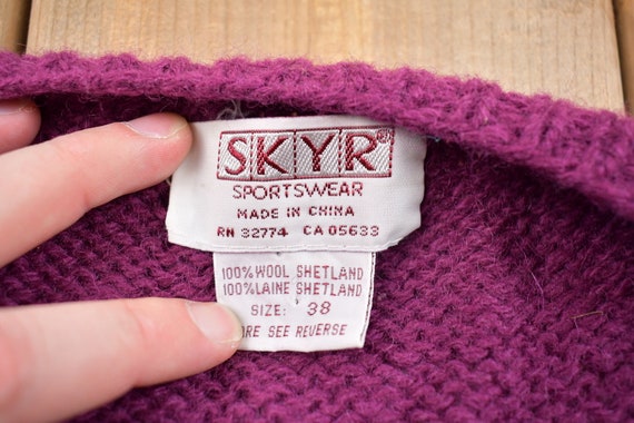 Vintage 1990s Skyr 100% Shetland Wool Knit Button… - image 3