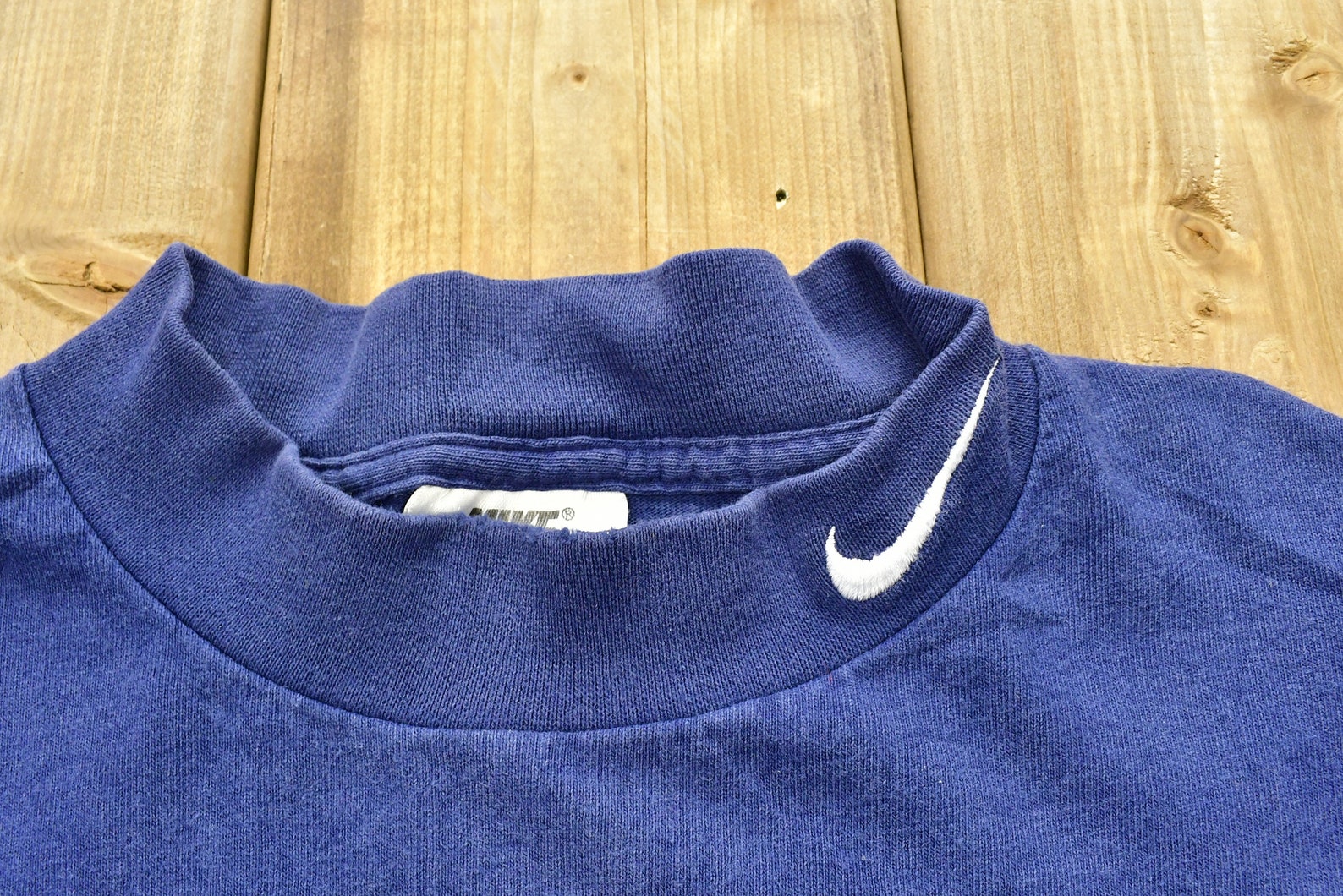 Vintage 1990s Nike Embroidered Mini Swoosh Mock Neck Shirt / | Etsy