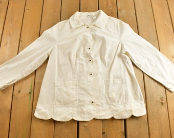 Vintage 90er Jahre Roaman's Cotton Button Up Jacket / 1990s Button Up / Vintage Flanell / Knopfhemd / Freizeithemd / Herbstkleidung