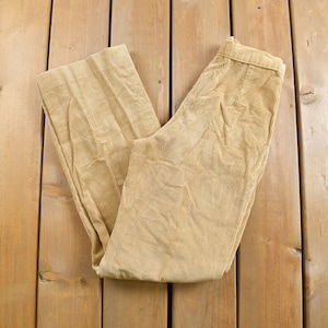 Vintage 1970s Beige Corduroy Trousers Size 25 x 29.5 / Vintage Denim / Cords / Streetwear / Jeans / True Vintage