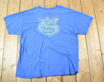 Vintage 1990s Nike Air Max Graphic T-Shirt Men's XL / Swoosh / Nike Swoosh / Nike Air Max Vintage / Small Swoosh / Big Swoosh / Nike Check