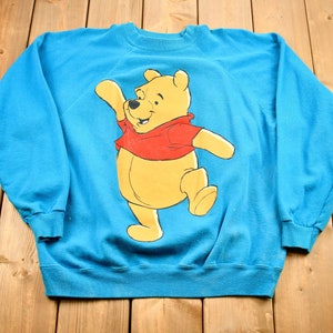 Vintage 1980s Disney&#39;s Winnie The Pooh Raglan Crewneck / Made In USA / Vintage Cartoon Sweatshirt / Pooh Sweatshirt / Streetwear Fashion