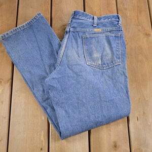Vintage 1980s Rustler Brand Blue Denim Jeans 32 x 28 / Made in USA / Work Pants / American Vintage / Streetwear Fashion / Vintage Pants