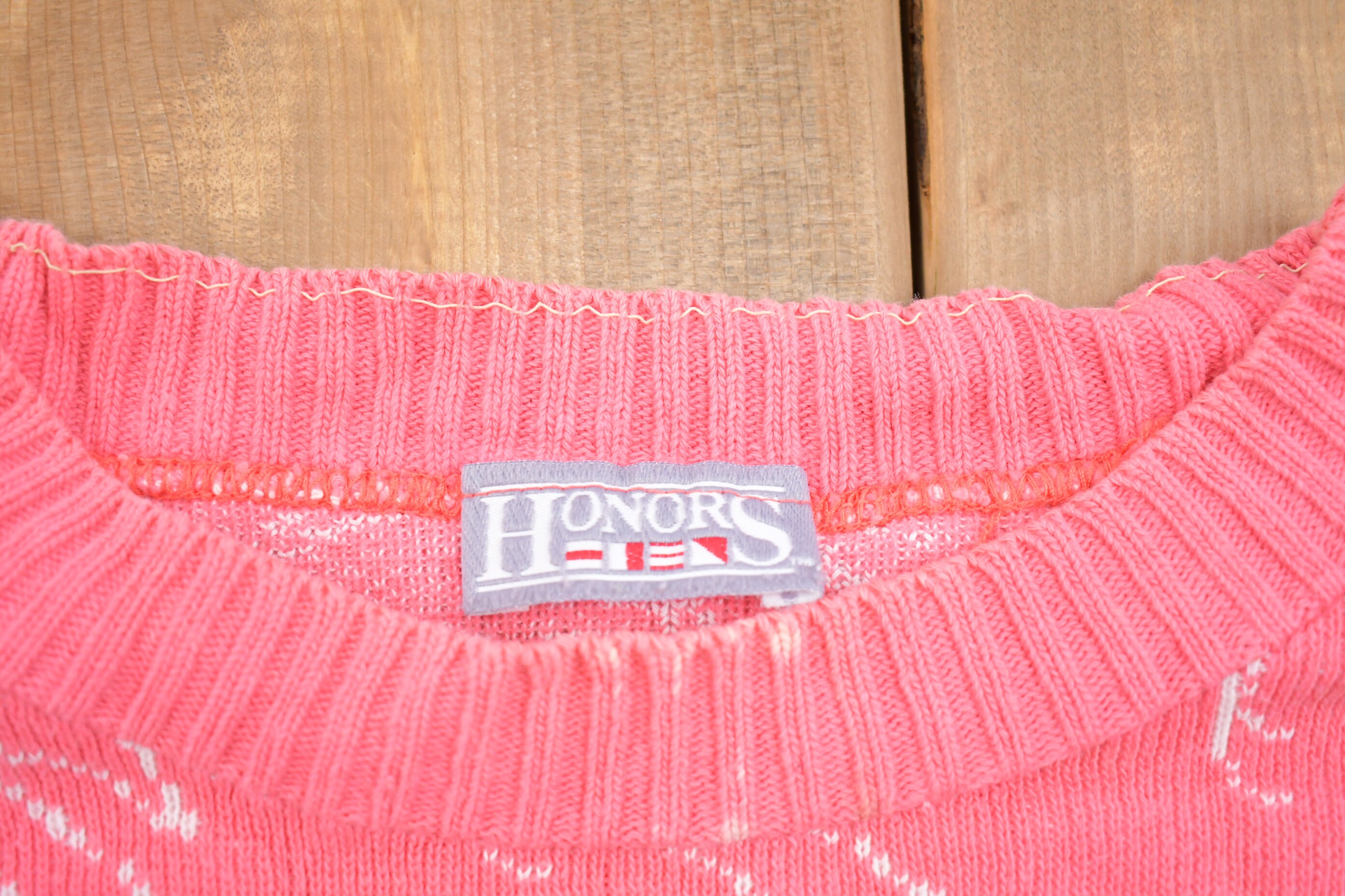 Vintage 1990s Honors Knitted Sweater / Vintage 90s Crewneck 