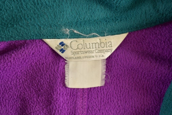 Vintage 1990s Color Block Columbia Fleece Sweater… - image 7