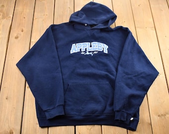 Vintage 80s Jerzees Russell Athletic Zipper Hoodie Sweatshirt