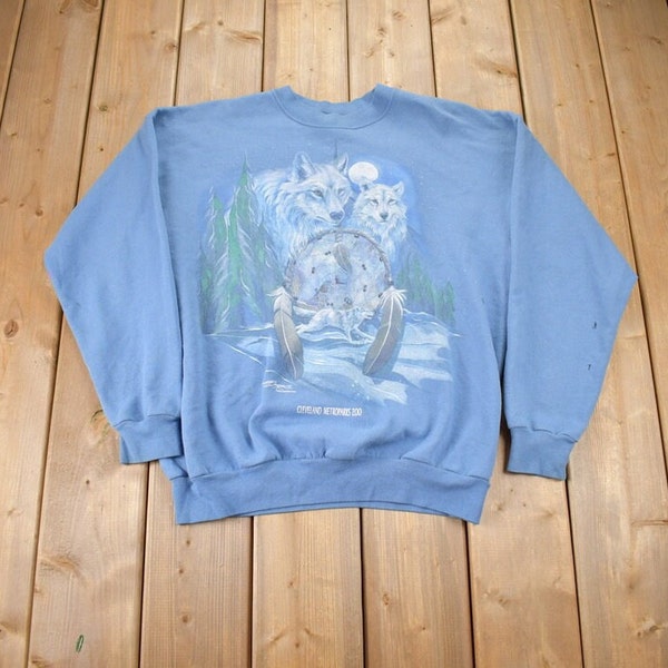 Vintage 1990s Cleveland Metro Parks Zoo Crewneck / Souvenir / Vintage Sweatshirt / Outdoorsman / Hanes Comfortblend / Made In USA /