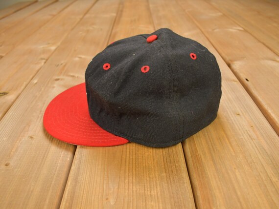 90s Vintage Lansing Lugnuts Snapback Hat 1990s Red & Black 