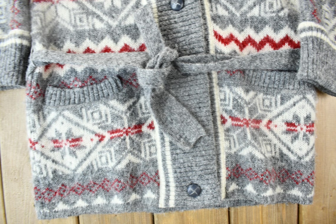 Vintage 1990s Freyja Shawl Collar Knit Cardigan Sweater / Vintage Cardigan / Button Up / Made In Canada, foto 3 di 5